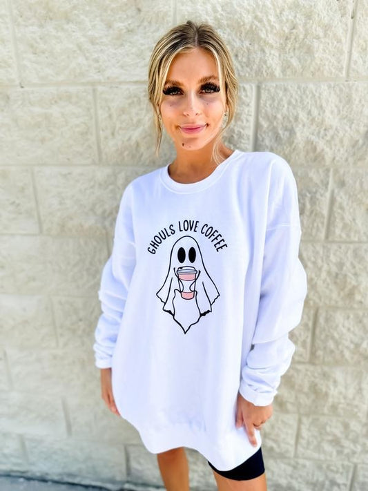 Ghouls Love Coffee Graphic Sweatshirt