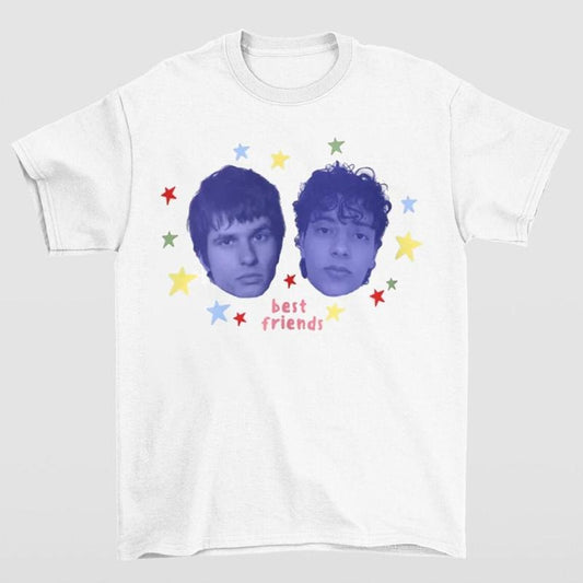 Gildan Slushy Noobz Unisex Best Friends Tee Featuring Bold Retro Typography in Streetwear Style Cartoon Graphic Short Sleeve Crew Neck Medium Length Summer Top