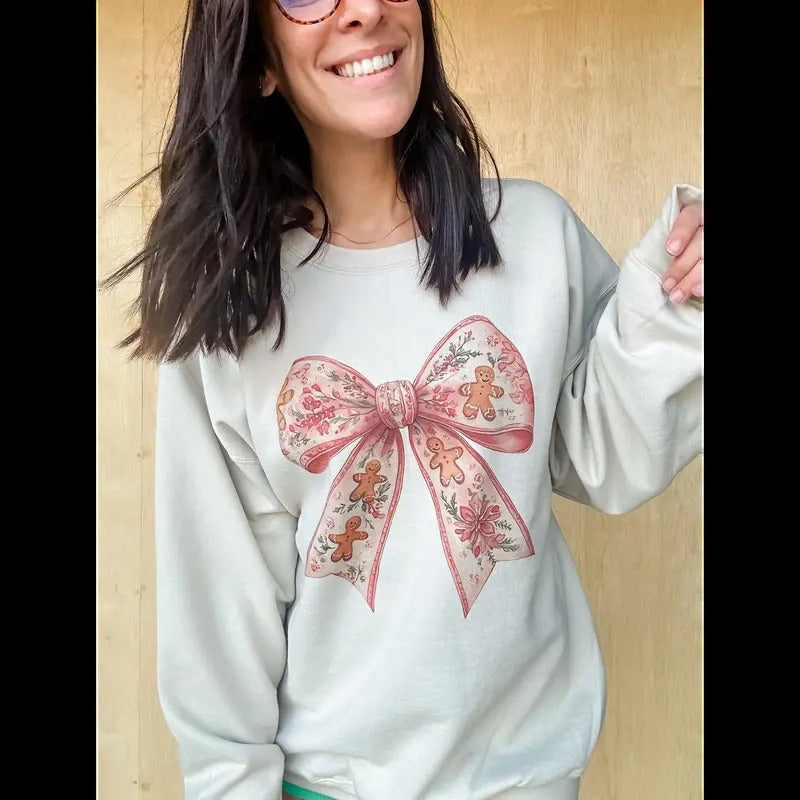 Gingerbread Bow Graphic Top