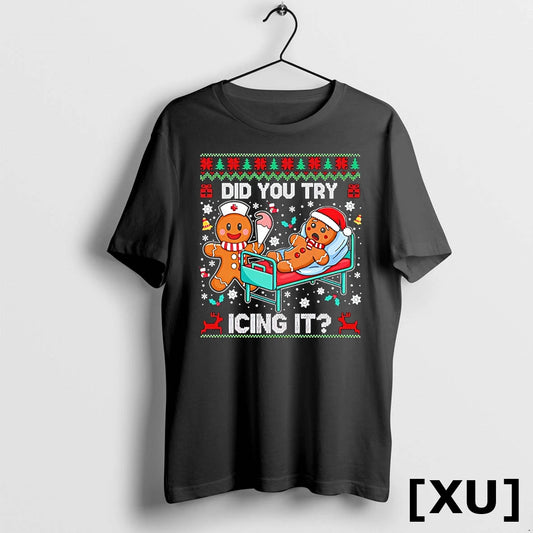 Gingerbread Did You Try Icing It Christmas 2025 Tshirts Sweater
