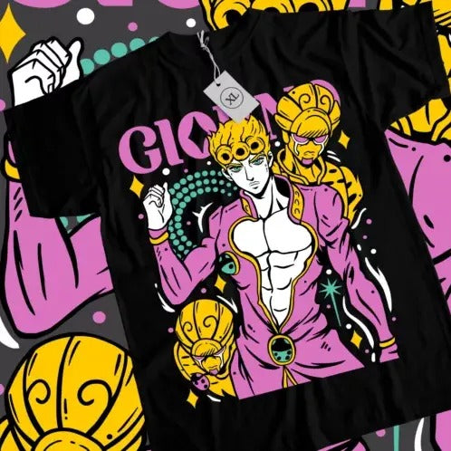 Giorno Giovanna T-shirt JoJo's Bizarre Adventure Anime Manga Gift Shirt All Size
