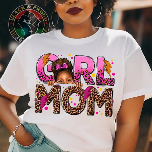 Girl Mom Shirt, Melanin Mom T-shirt, Leopard Black Mama Tees, African American Woman Black Love Tee, Black Girl Magic Shirt, Gift for Her, Mothers day Gift