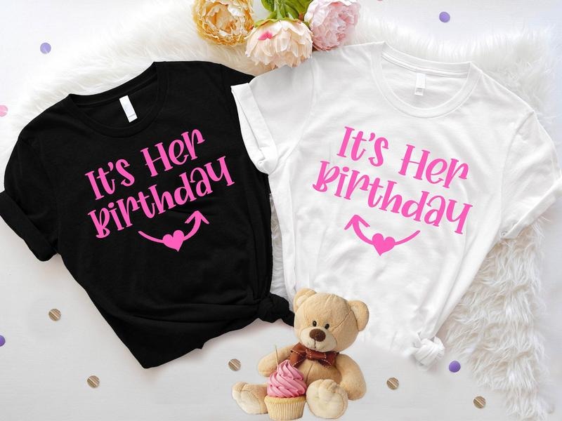 Girls Twin Birthday Shirt, It's Her Birthday Shirt, Matching Sibling Birthday Tee, Share The Same Birthday Shirt, Sisters...