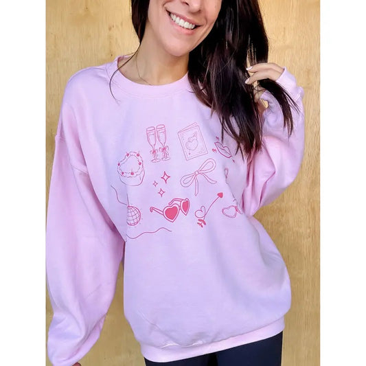 Girly Doodles Graphic Pullover C.O.C.