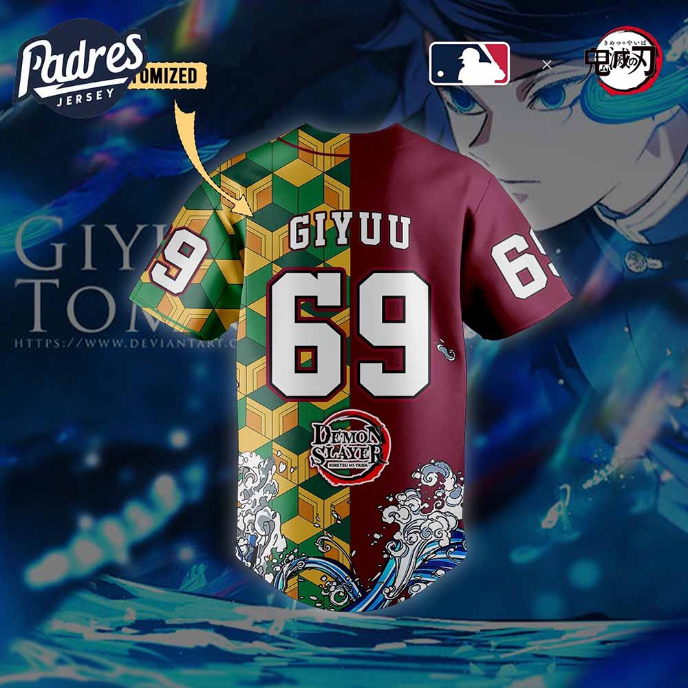 Giyu Tomioka Demon Slayer X MLB Personalized Baseball Jersey 2025 - Padres Jersey Oasis: Elevate Your Baseball Style Game