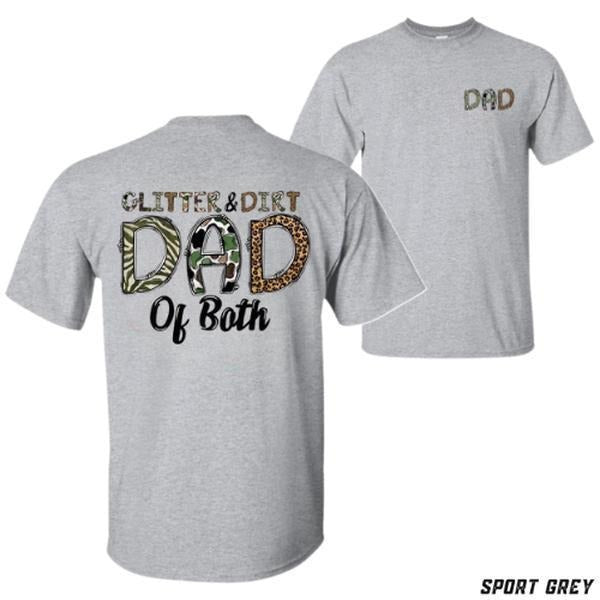 Glitter Dirt Dad T-shirt Camo Leopard Print Graphic - Unisex Relaxed Fit Short Sleeve Machine Washable - Boyfriend Gift - Menswear Streetwear Vacation Outfits