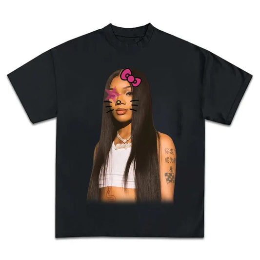 Glo Da P Kitty Super Star Graphic Rap Tee Shirt Top Streetwear New Design