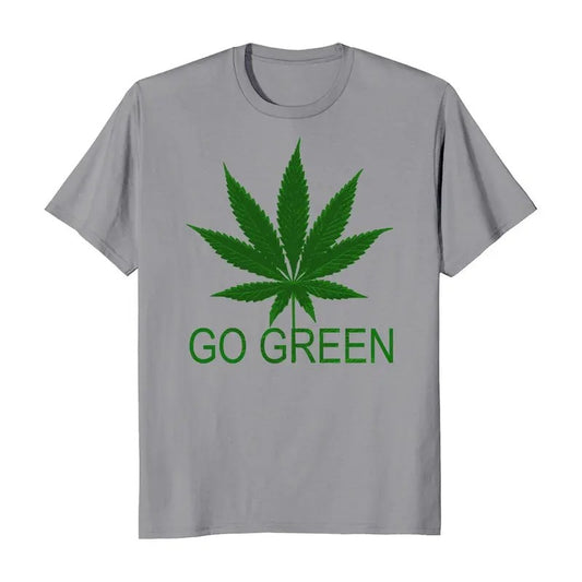 Go Green Marijuana Cannabis Weed 420 Men's T-Shirt Casual Crewneck Hoodie, Sweatshirt | InkThreadWorks.com