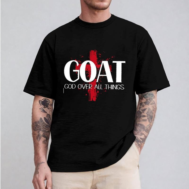 Goat God Over All Things Tee Casual Style Crew Neck Short Sleeve T-Shirt Tops Trendy for Unisex, Perfect Gift Hoodie,...