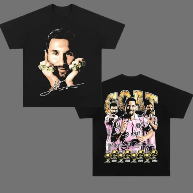 Goat Messi T-Shirt, Messi 2-Sided Vintage Tee, Unisex Soccer Shirt, Sweatshirt, Graphic Tees, Menswear Womenswear Streetwear