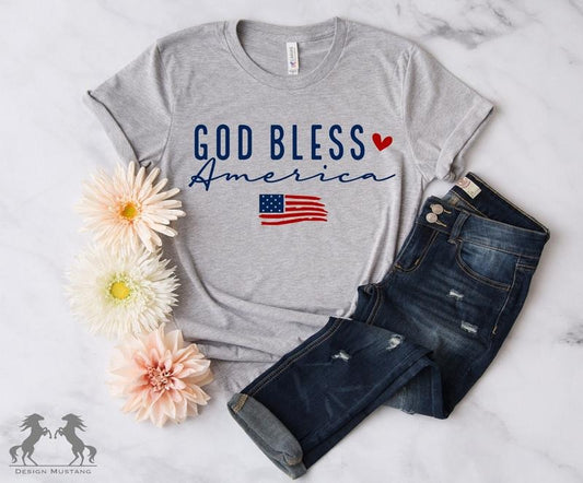 God Bless America Shirt 4th Of July Shirt Independence Day Gift Shirt Memorial Day Tee Patriotic Shirt 4th Of July Gift...