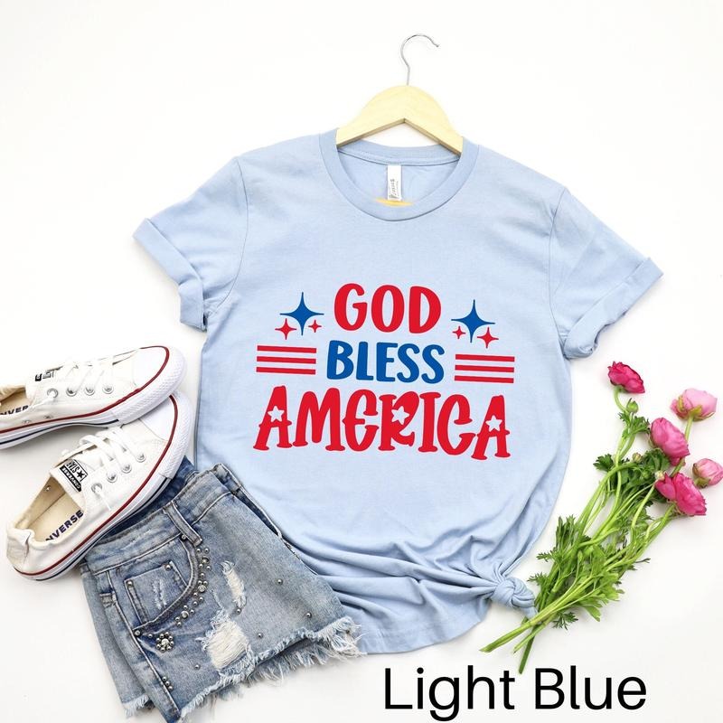 God Bless America Shirt 4th Of July Tshirt Patriotic Shirt Independence Day Tee America Shirt Usa Shirt Fourth Of July...