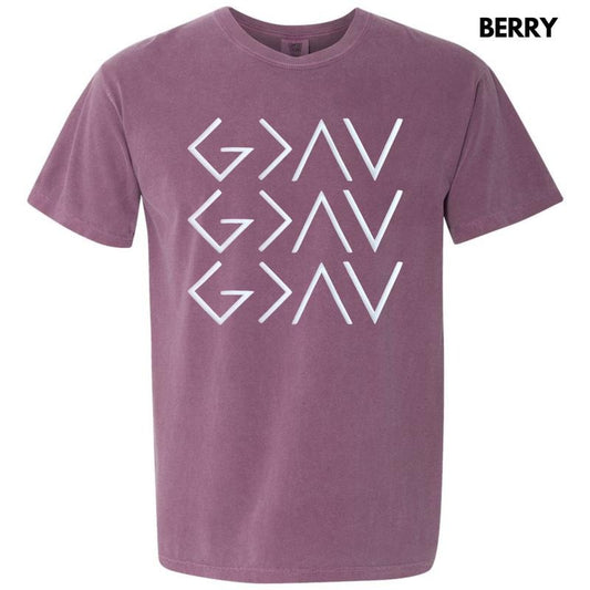 God Is Greater Symbols Puff Comfort Colors T-Shirt Hoodie, Sweatshirt | InkThreadWorks.com