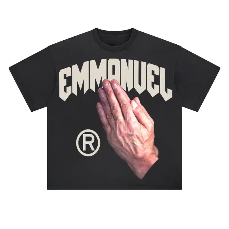 God Is With Me Casual Graphic T-Shirt Y2K Clothing Graphic Tee Cotton Top Streetwear