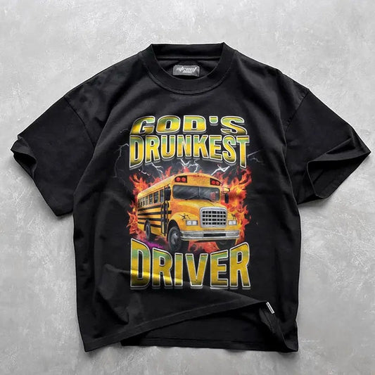 God's Drunkest Driver T-shirt, funny meme shirt, bus driver tee, Funny Gift,  Offensive T-Shirt, School tee, Funny Tee, ironic