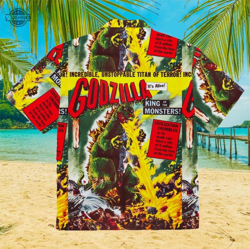 Godzilla Hawaiian Shirt Godzilla Shirt And Shorts Toho Godzilla Hawaiian Shirt Godzilla Button Up Shirt Godzilla Day Movie Shirts Shin Godzilla Shirt Godzilla Aloha Shirt NEW