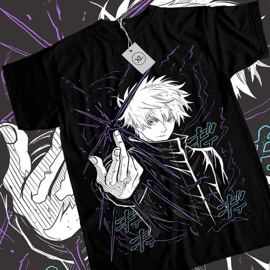 Gojo Satoru T-Shirt Megumi Itadori Yuji Jujutsu Kaisen Sukuna Anime Tee All Size Hoodie, Sweatshirt | InkThreadWorks.com