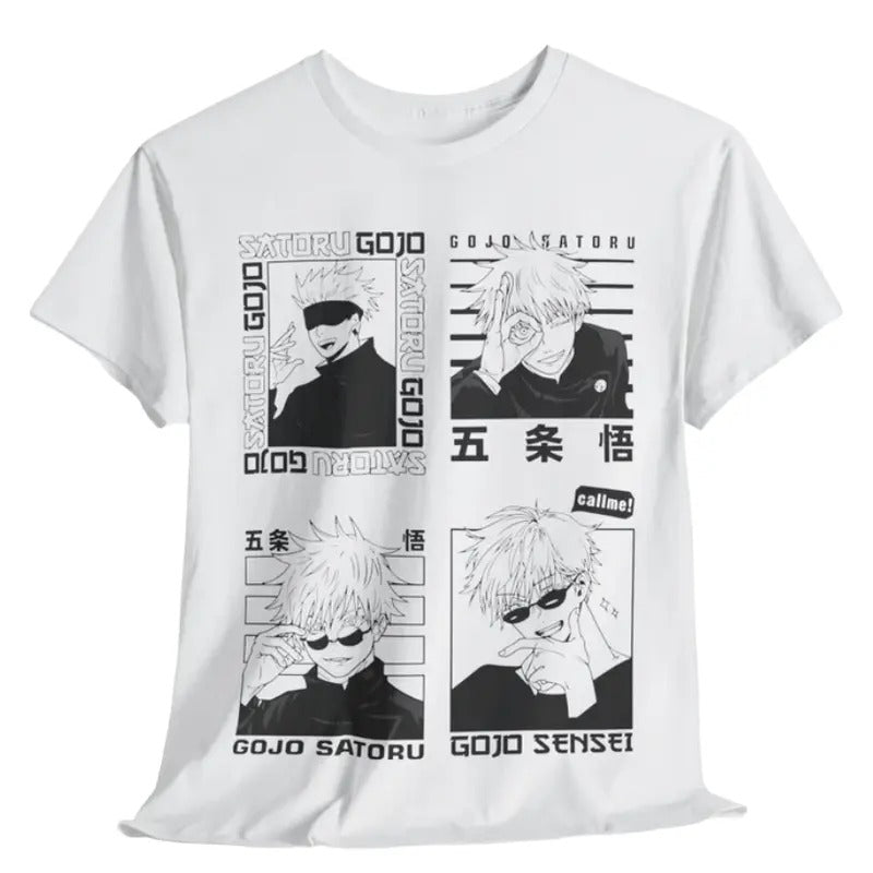 Gojo Satoru T-Shirt, Anime Shirt, Fire Style, Japanese Anime tee, Anime Manga Shirt