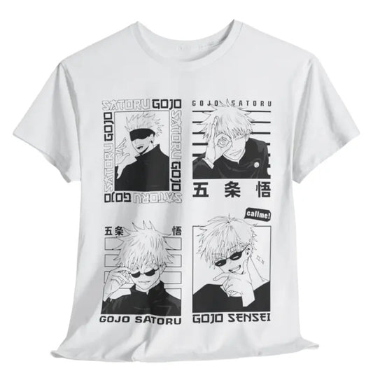 Gojo Satoru T-Shirt, Anime Shirt, Fire Style, Japanese Anime tee, Anime Manga Shirt
