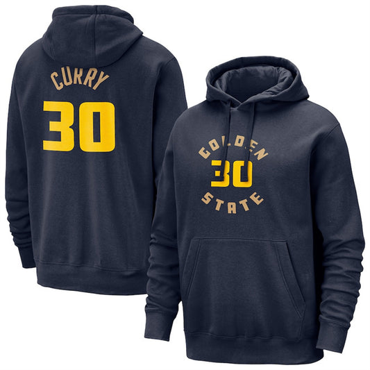 Golden State Warriors 30 Stephen Curry Navy 2024 25 City Edition Pullover Hoodie