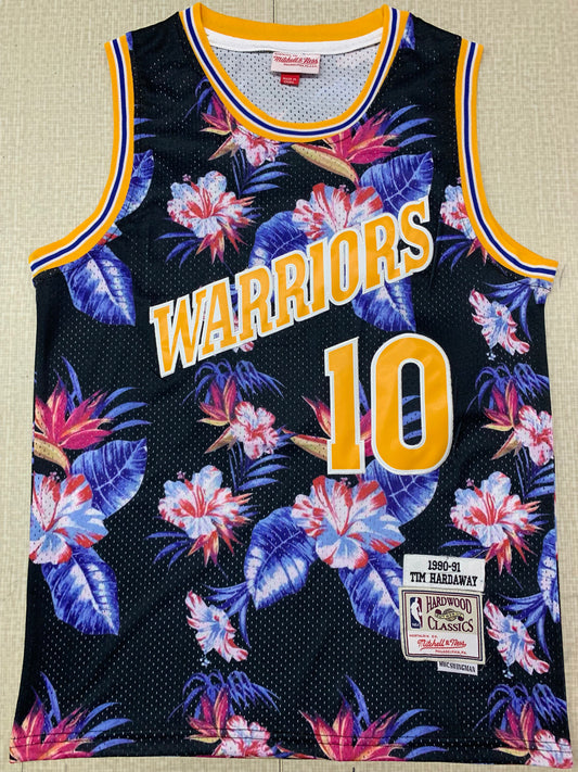Golden State Warriors #10 Ness Floral Fashion Warriors 10 # Hardaway Style 2