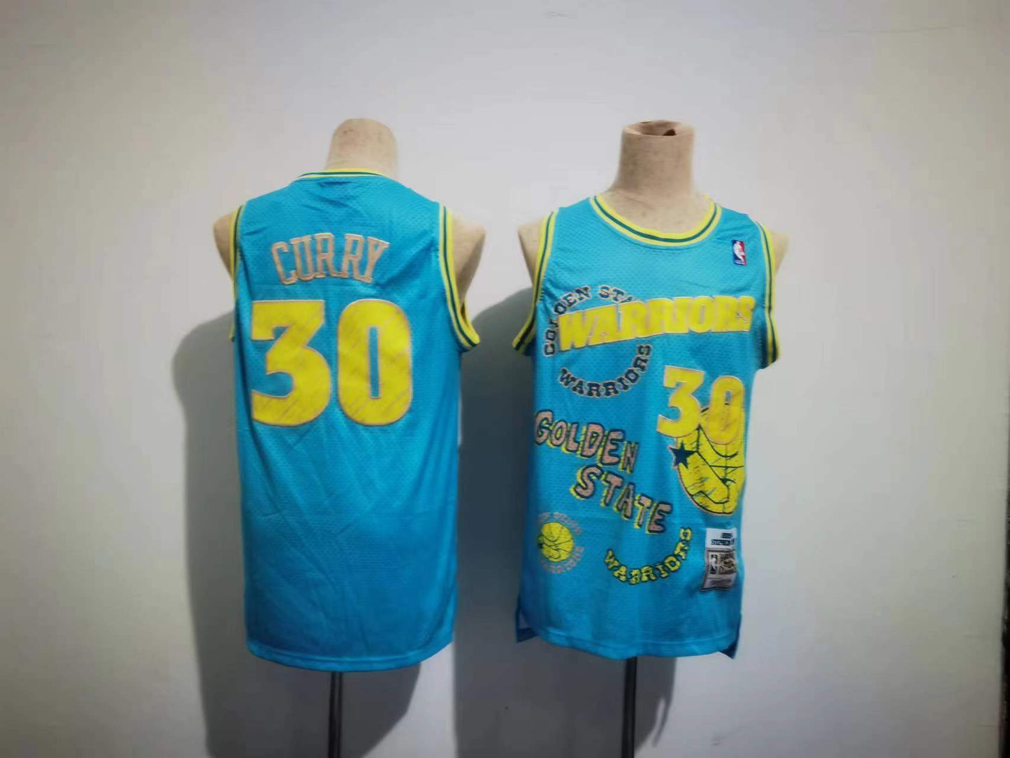 Golden State Warriors #30 Curry Sketching version jersey blue
