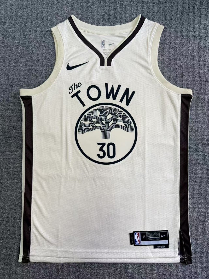Golden State Warriors #30 Stephen Curry 26 Season Warriors City Off-White Style 2