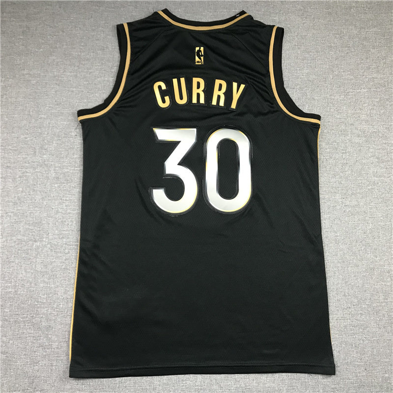 Golden State Warriors #30 Stephen Curry New Black Gold Style 1