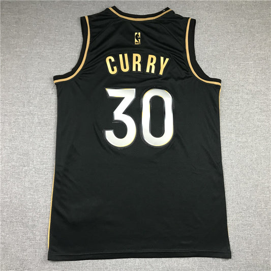 Golden State Warriors #30 Stephen Curry New Black Gold Style 1