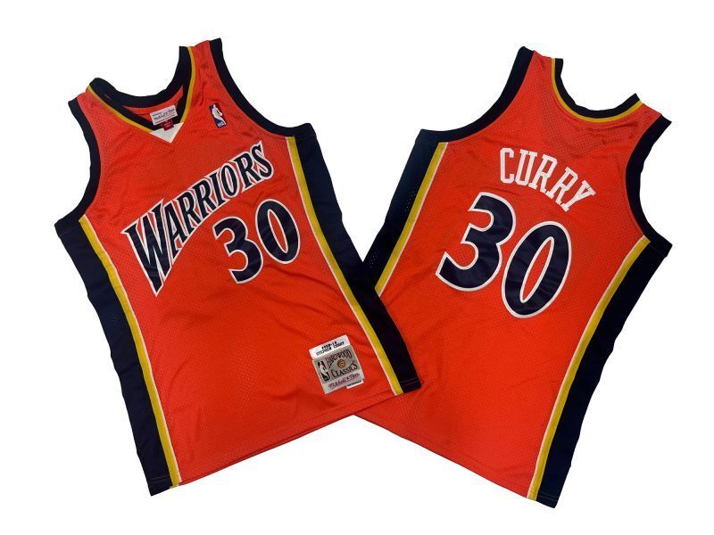 Golden State Warriors #30 Stephen Curry Warriors 30 # Orange 09-10 Season Mitchell Retro Jersey --. Curry Style 1