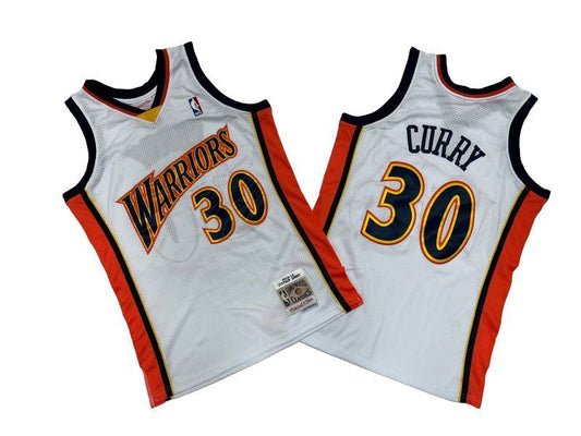 Golden State Warriors #30 Stephen Curry Warriors 30 # White 09-10 Season Mitchell Retro Jersey --. Curry Style 1