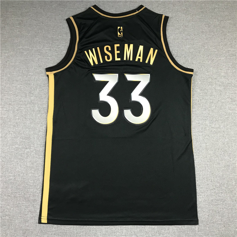 Golden State Warriors #33 James Wiseman New Black Gold Style 1