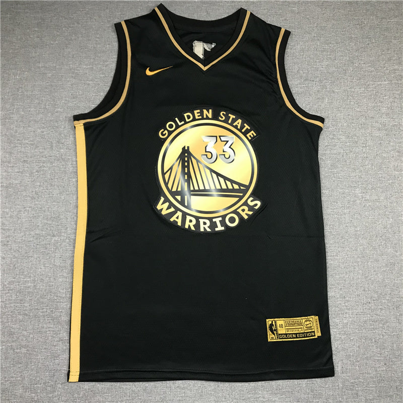 Golden State Warriors #33 James Wiseman New Black Gold Style 2