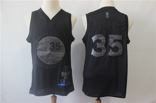 Golden State Warriors #35 Kevin Durant Warriors 35 # 2019 New Black MVP Honor Jersey