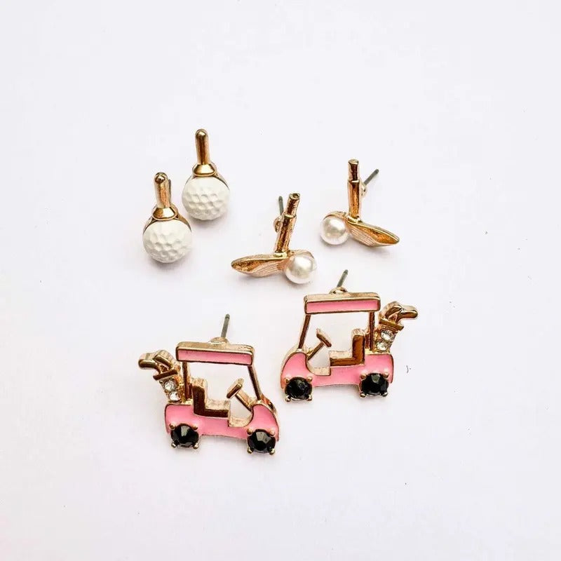 Golf Set Earrings T-Shirts, Hoodie, Sweatshirt | InkThreadWorks.com