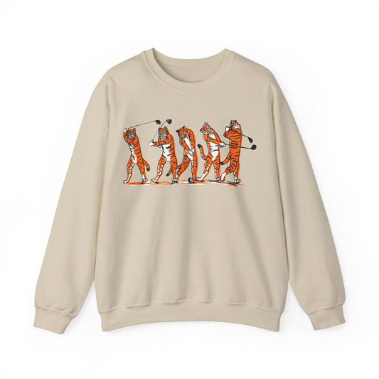Golf TIGER Swing Gildan-Unisex Sweatshirt Cotton Fabric Sweaters T-Shirts, Hoodie | InkThreadWorks.com