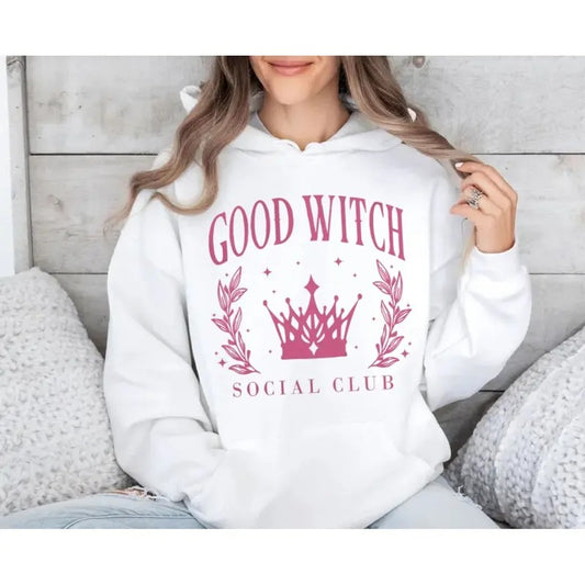 Good Witch Bad Witch Social Club Crewneck Sweatshirt, Cute Womens Halloween Shirt, Besties Fall Shirt, Feeling Popular Hoodie, Witched, Unisex Sweater Pullover Tee