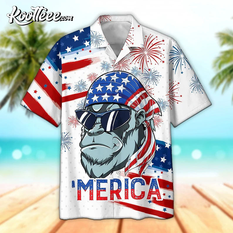 Gorila Independence Day Hawaiian Shirt