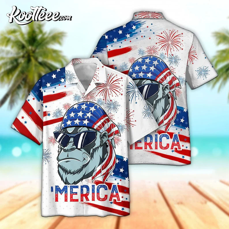 Gorila Independence Day Hawaiian Shirt