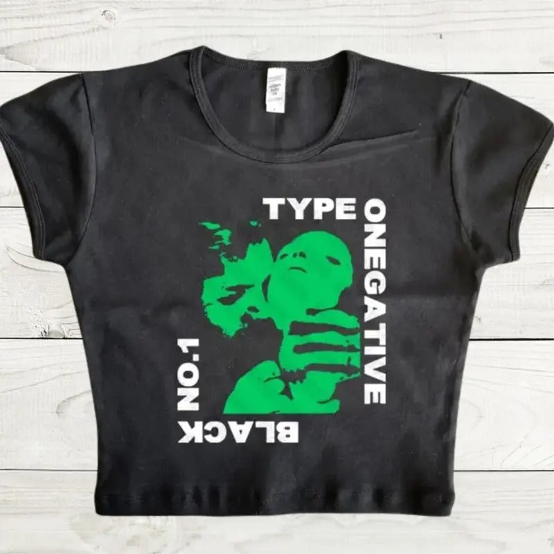 Gothic Emo Girl Baby Tee, Type O Negative Baby Tee, Y2k Top Women Streetwear, Women Fitted T-Shirt, Gothic Emo Girl Top,...