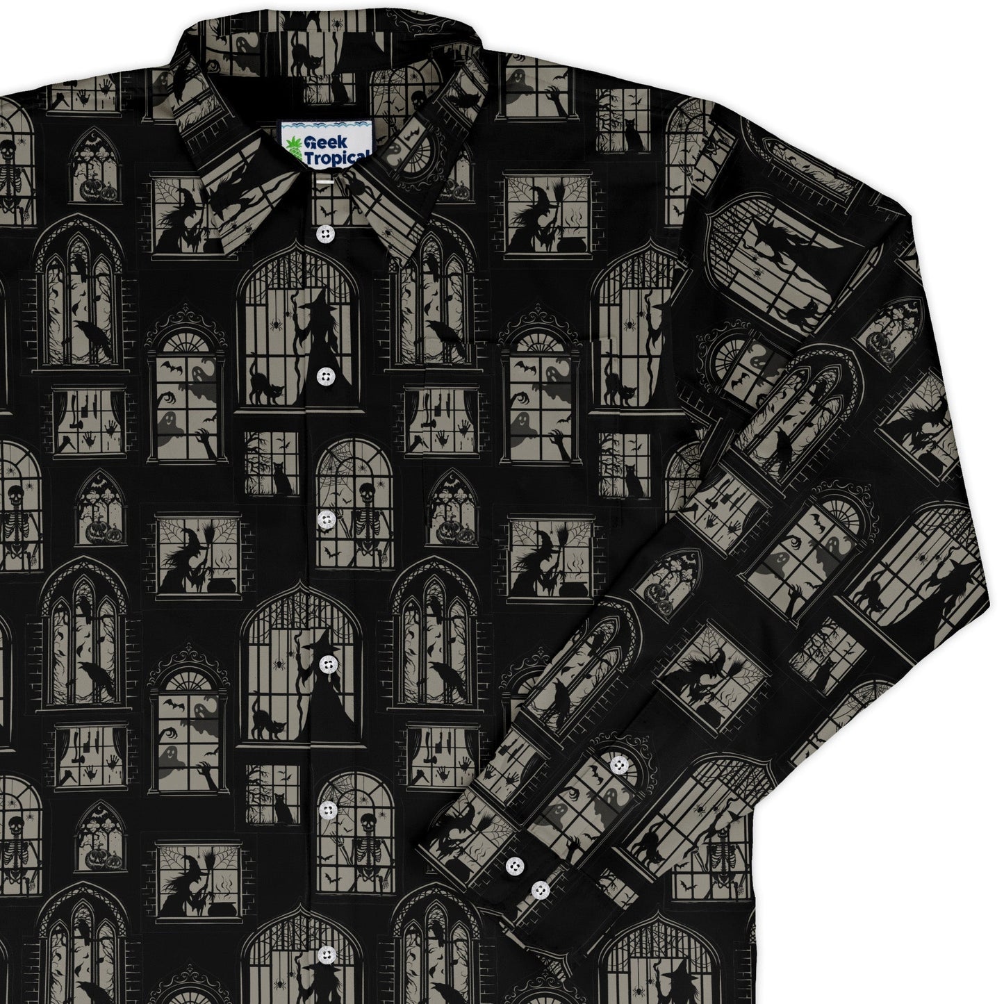 Gothic Windows Long Sleeve Button Up Shirt
