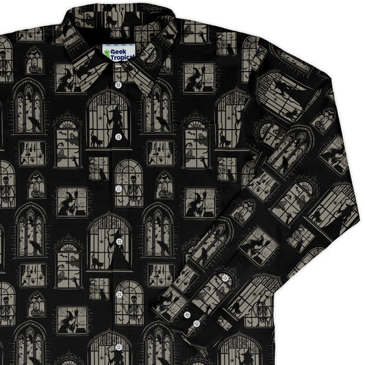 Gothic Windows Long Sleeve Button Up Shirt