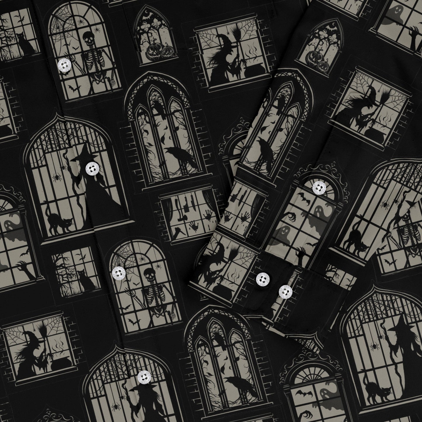 Gothic Windows Long Sleeve Button Up Shirt