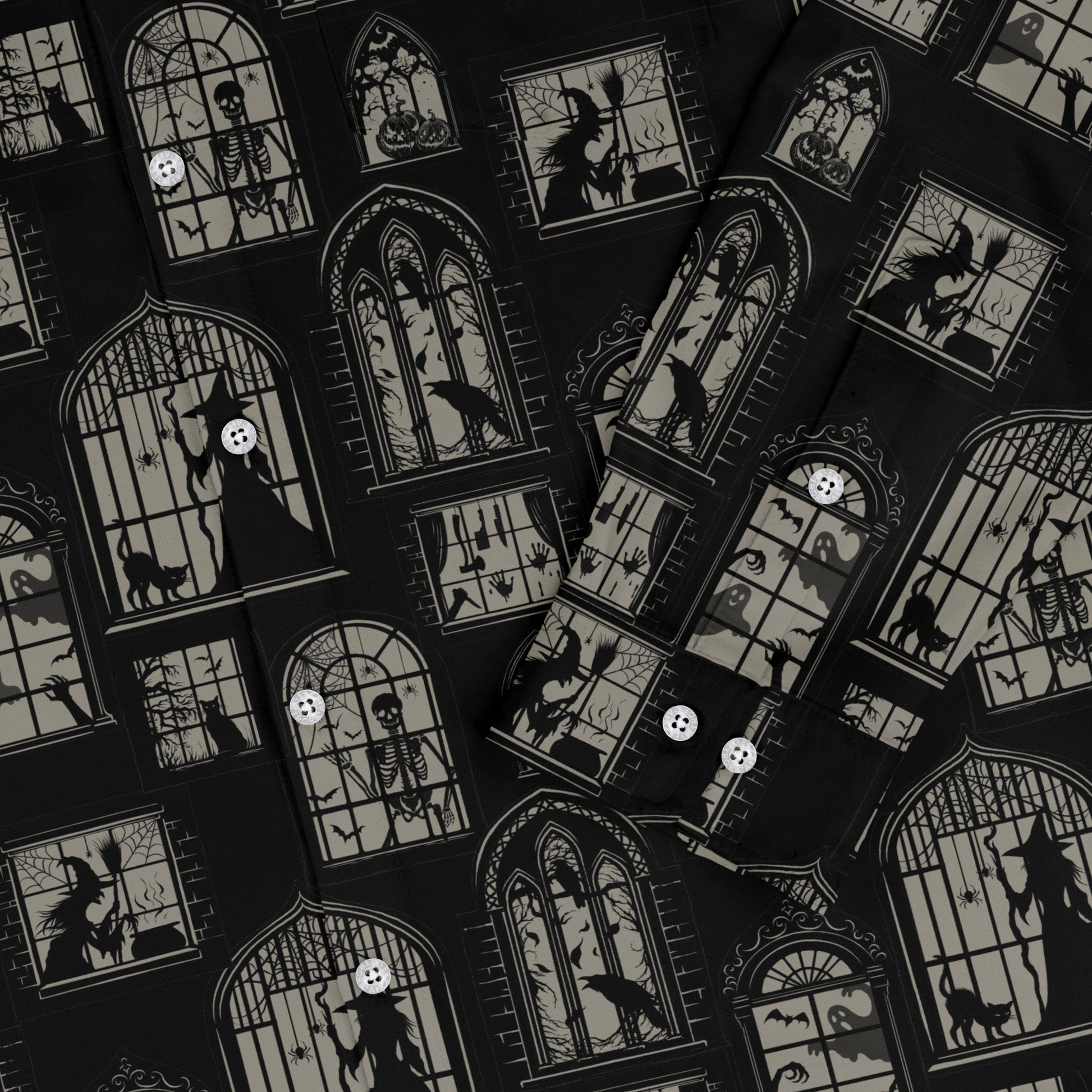 Gothic Windows Long Sleeve Button Up Shirt