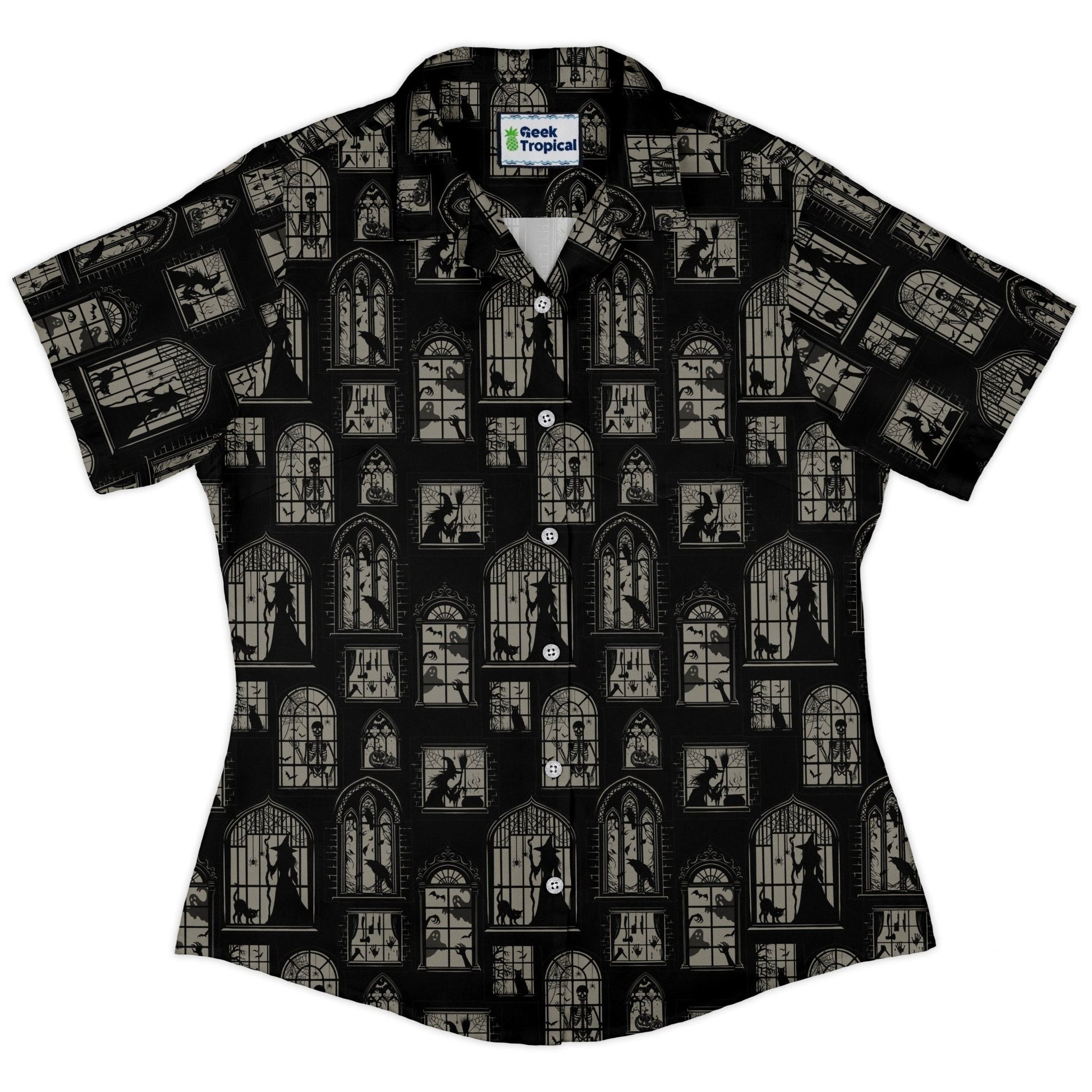 Gothic Windows Curvy Button Up Shirt