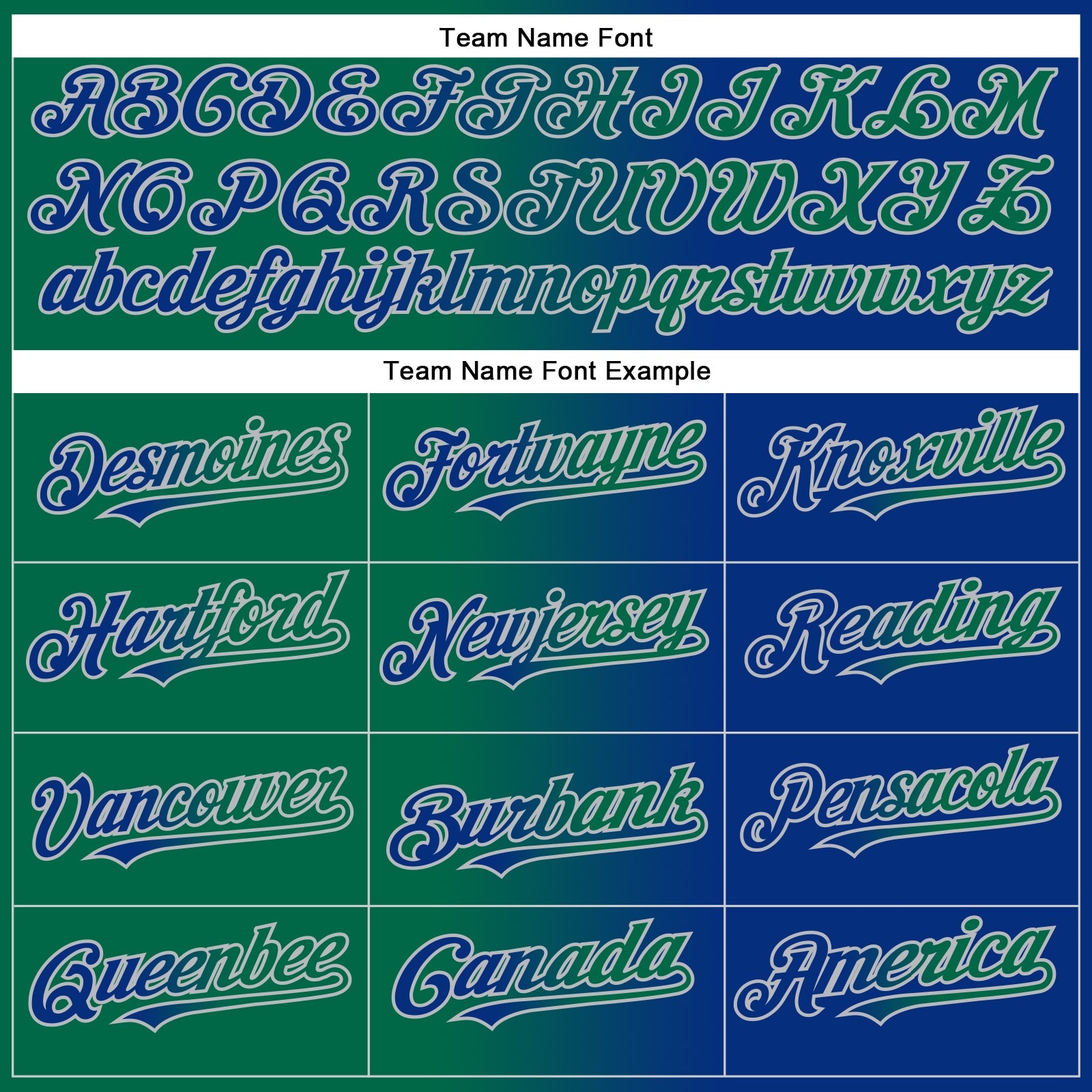 Custom Royal Kelly Green-Gray Authentic Gradient Fashion Baseball Jersey
