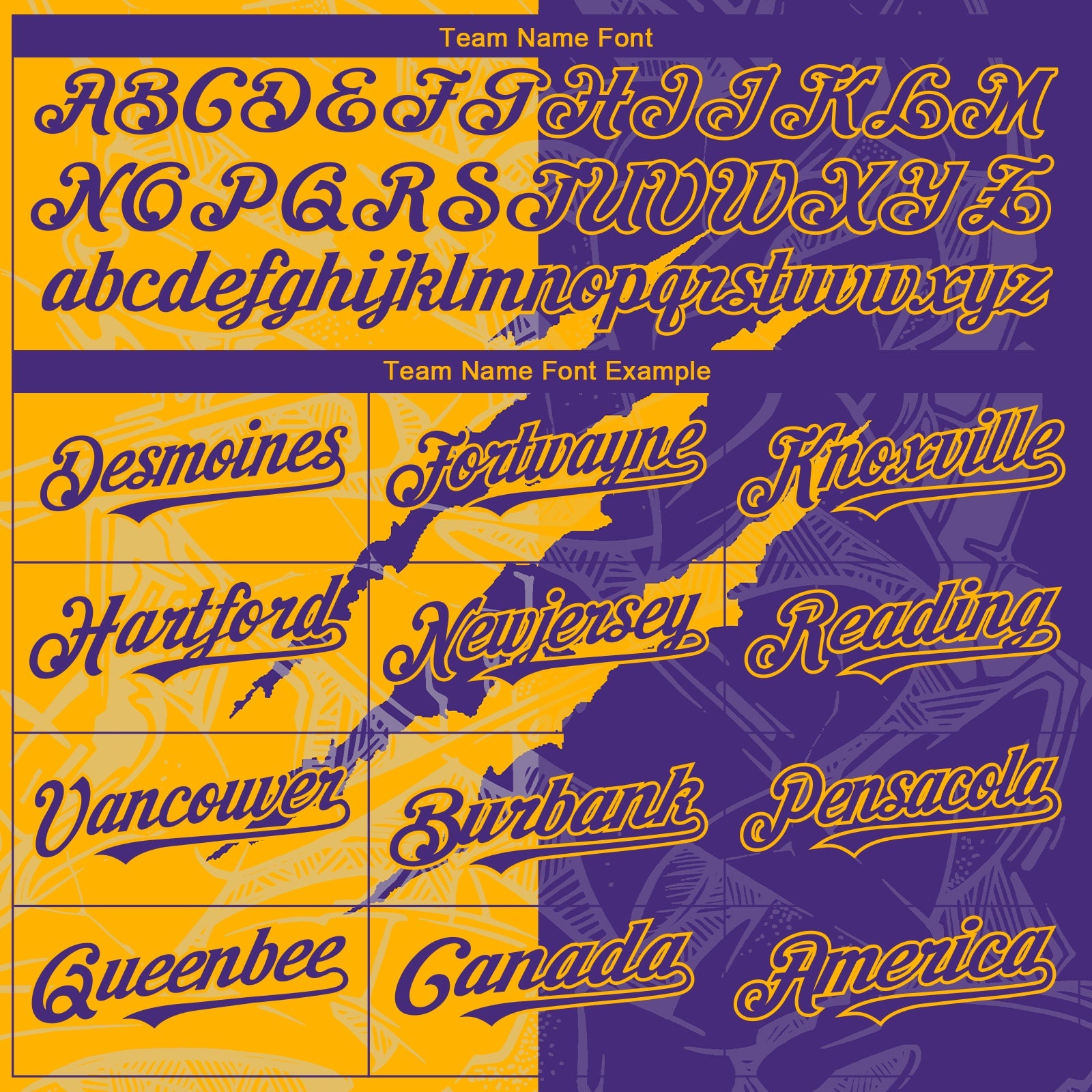 Custom Graffiti Pattern Purple-Gold 3D Scratch Authentic Baseball Jersey