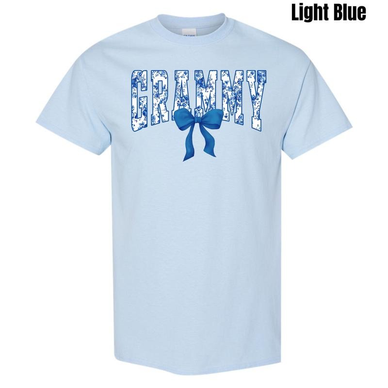 Grammy Blue Florals Gildan Short Sleeve T-Shirt 'NLB' Hoodie, Sweatshirt | InkThreadWorks.com