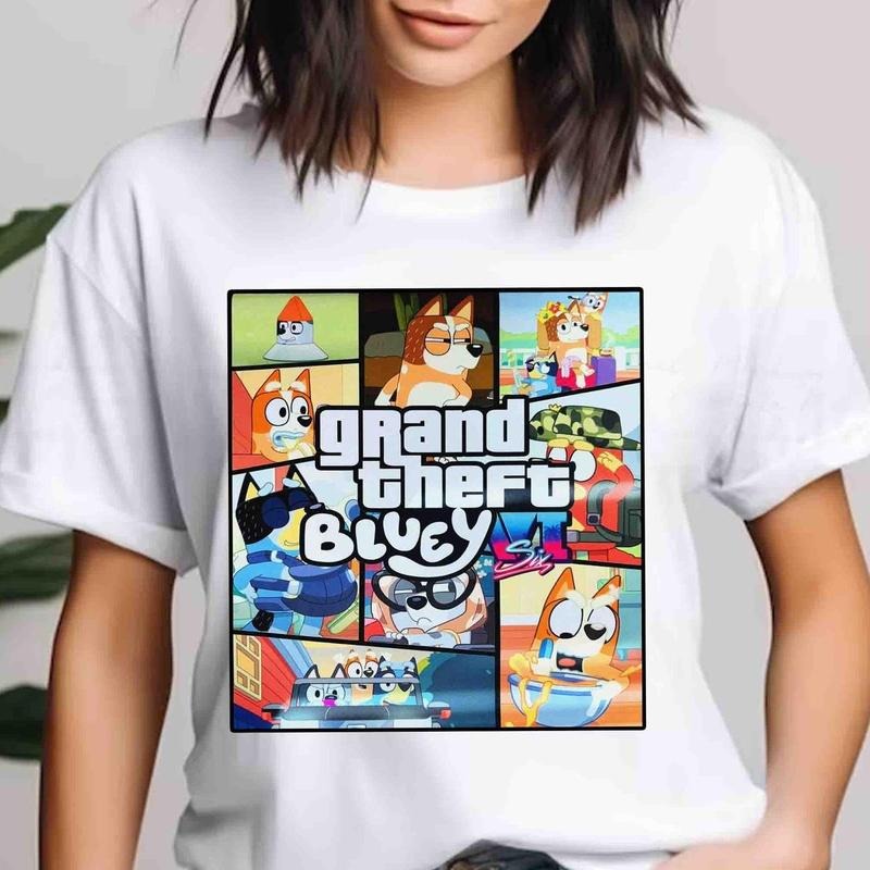 Grand Theft Bluey T-Shirt DRG, Mumlife Bluey T-Shirt DRG, Bluey Family T-Shirt DRG, Family Matching T-Shirt Hoodie,...