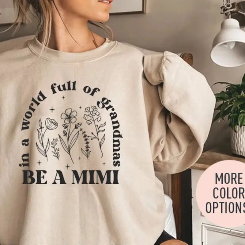 Grandma-Mimi Sweatshirt Casual Fit Soft Womenswear T-Shirts, Hoodie | InkThreadWorks.com
